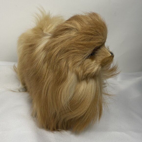 Vintage Pomeranian Dog Figurine 8" Real Fur Handmade OOAK Collectible - Picture 7 of 10